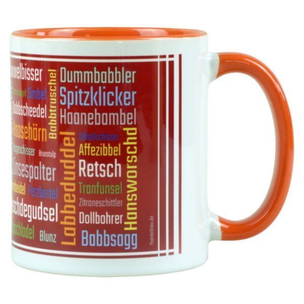 Pfälzer Schimpfwörter Tasse als Geschenk im Dialekt der Pfalz, 330ml