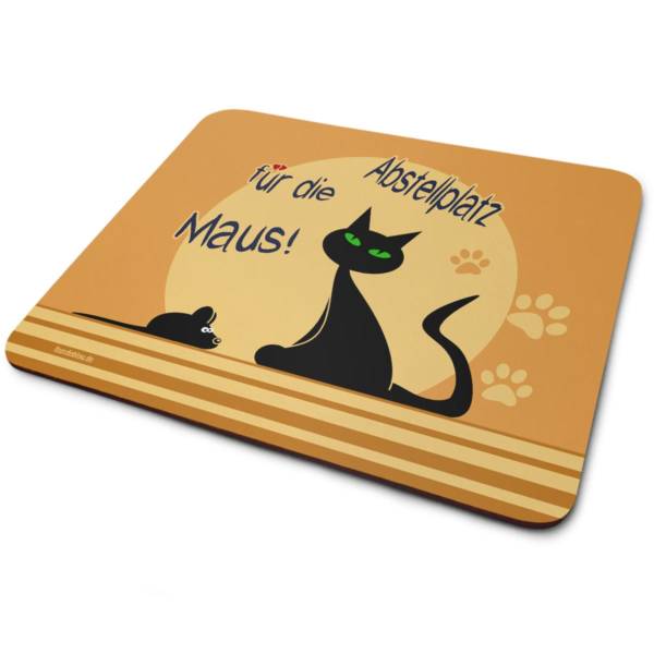 Mousepad mit Katzen Motiv ‘Abstellplatz für die Maus’ für Katzenmamas oder Katzenpapas